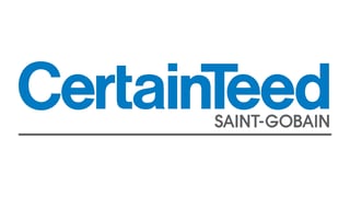 CertainTeed Saint-Gobain company logo in blue with horizontal line